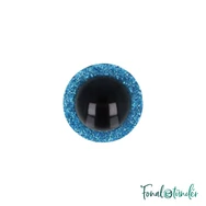 Csillogós kék baba/figura szemek - glitter blue safety eyes - 12 mm