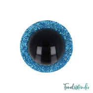 Csillogós kék baba/figura szemek - glitter blue safety eyes -8mm