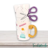 Kézművesek Bögréje - ollós füllel - Ceramic Mug with scissors handle