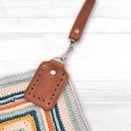 Kézműves Bőr Táska Fül karabinerrel - Horgolt Táskákhoz - 80cm - 2db