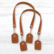 Kézműves Bőr Táska Fül karabinerrel - Horgolt Táskákhoz - 80cm - 2db