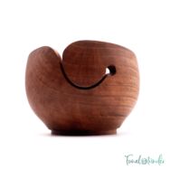 Kézműves Diófa Fonalvezető Tál - Handmade Wooden Yarn Bowl - 14cm - 2