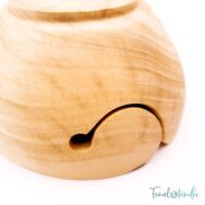 Kézműves Diófa Fonalvezető Tál - Handmade Wooden Yarn Bowl - 16cm - 04