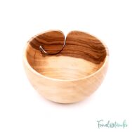 Kézműves Diófa Fonalvezető Tál - Handmade Wooden Yarn Bowl - 15cm - 3