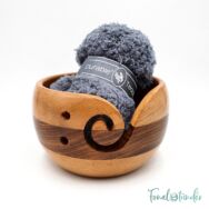 Durable Wooden Yarn Bowl - rózsafa és bükkfa fonaltartó tál - 15cm