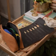 MUUD Hazel Project Bag - bőr kézimunka táska - kötéshez, horgoláshoz - 03