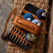 MUUD Lilly Project Bag - bőr kézimunka táska - kötéshez, horgoláshoz - 02