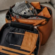 MUUD Lexi Project Bag - bőr kézimunka táska - kötéshez, horgoláshoz - 02