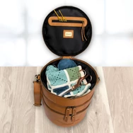 MUUD Bturn Project Bag - bőr kézimunka táska - kötéshez, horgoláshoz, hímzéshez