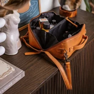 MUUD Cleo Project Bag - bőr kézimunka táska - kötéshez, horgoláshoz