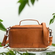 MUUD Cleo Project Bag - bőr kézimunka táska - kötéshez, horgoláshoz