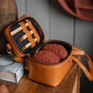 MUUD Lexi Mini Project Bag - bőr kézimunka táska - kötéshez, horgoláshoz