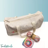 Scheepjes Knitbag - striped beige - Projekt Táska - csíkos vászon - kötéshez, horgoláshoz