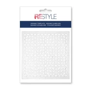 Restyle Sashiko Template - Squares- sashiko hímzés sablon - Négyzetek