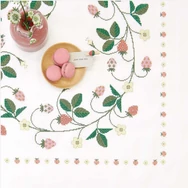 Rico Tablecloth - Cross stitch - White - 90x90cm - hímezhető kész asztalterítő