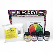 Jacquard Acid dye set - sárga, kék, lila, fekete textil és fonal festék készlet