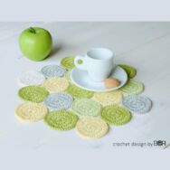 Almazöld Terítő - horgolás minta - Green Apple Placemat - crochet pattern 