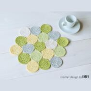 Almazöld Terítő - horgolás minta - Green Apple Placemat - crochet pattern 