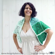 Peppermint Shrug - crochet pattern - Borsmenta Vállkendő - horgolásminta