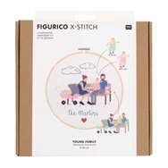 Rico Figurico - Young Family- embroidery kit - Fiatal család keresztszemes hímzéscsomag