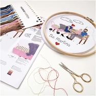Rico Figurico - Young Family- embroidery kit - Fiatal család keresztszemes hímzéscsomag