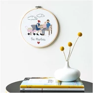 Rico Figurico - Young Family- embroidery kit - Fiatal család keresztszemes hímzéscsomag