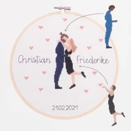 Rico Figurico - Lovebirds - embroidery kit - Szerelmespár keresztszemes hímzéscsomag