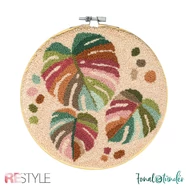 ReStyle Botanic Punch Needle Kit - színes leveles hímzés készlet hímzőtollal