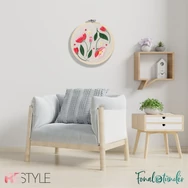 ReStyle Flowers Embroidery Kit - hímzés készlet hímzőkerettel, fonalakkal - 03