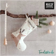 Rico Christmas Reindeer Boot - embroidery kit - karácsonyi zokni hímző készlet