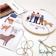 Rico Figurico - Family- embroidery kit - Család keresztszemes hímzéscsomag - 02
