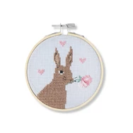 Rico Romantic Bunny - embroidery kit - Nyuszis keresztszemes hímzéscsomag