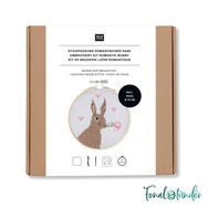 Rico Romantic Bunny - embroidery kit - Nyuszis keresztszemes hímzéscsomag
