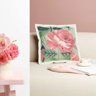 Rico Rose Cushion - cross stitch embroidery kit - keresztszemes párna hímző készlet
