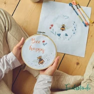 DMC - The Well-Bee-ing - cross stitch embroidery duo kit - Méhecske - keresztszemes hímző készlet - 05