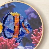 DMC TRopical Fish cross stitch embroidery set - hímzés készlet