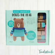 Borisz a Medve - horgolásminta + fonal csomag - Amigurumi - Boris the Bear - crochet diy kit