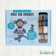 Milo a Majom - horgolásminta + fonal csomag - Amigurumi - Milo the Monkey - crochet diy kit