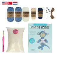Milo a Majom - horgolásminta + fonal csomag - Amigurumi - Milo the Monkey - crochet diy kit
