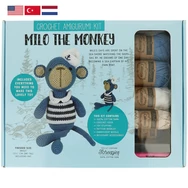Milo a Majom - horgolásminta + fonal csomag - Amigurumi - Milo the Monkey - crochet diy kit