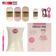 Cynthia Baba - horgolásminta + fonal csomag - Cynthia Doll - crochet diy kit