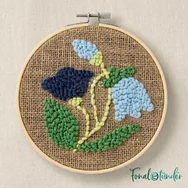 DMC Bellflower - Punch Needle Kit - Harangvirág  - hímzés készlet hímzőtollal - 03