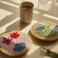 DMC Bellflower - Punch Needle Kit - Harangvirág  - hímzés készlet hímzőtollal - 05