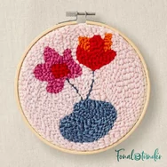DMC Gentle Flowers - Punch Needle Kit - Vadvirágok - hímzés készlet hímzőtollal - 02