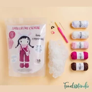 ANNA a nyuszilány - horgolásminta + fonal csomag - Amigurumi - crochet diy kit - 02