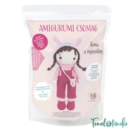 ANNA a nyuszilány - horgolásminta + fonal csomag - Amigurumi - crochet diy kit - 03