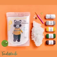 TOTO a mosómedve - horgolásminta + fonal csomag - Amigurumi - crochet diy kit - 02