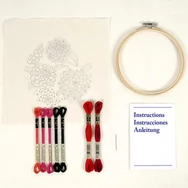 DMC - Dahlias - embroidery kit - Dália virágcsokor - hímző készlet