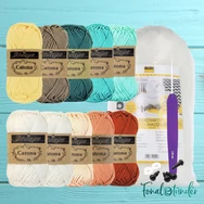 Barack-Türkiz - amigurumi diy kit -  amigurumi fonal+eszköz csomag - 02