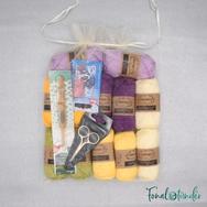 Citrom-Lila Vadvirág - crochet diy kit - fonal+eszköz csomag Citrom-Lila Vadvirág - crochet diy kit - fonal+eszköz csomag